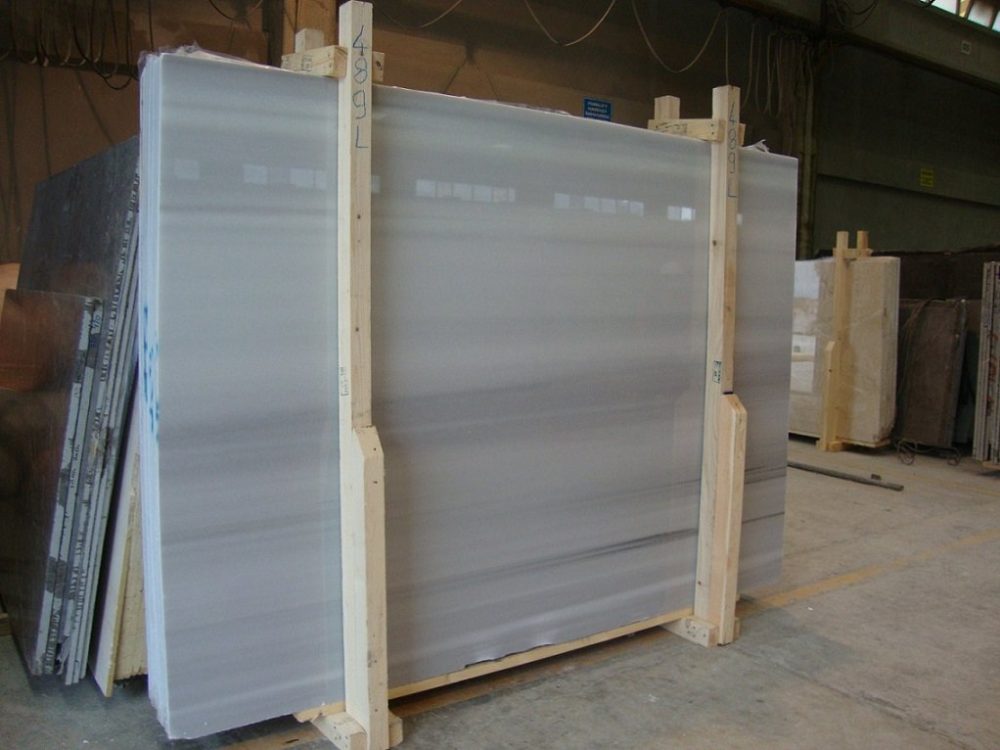 WHITE LINE POLISHED MARBLE SLAB